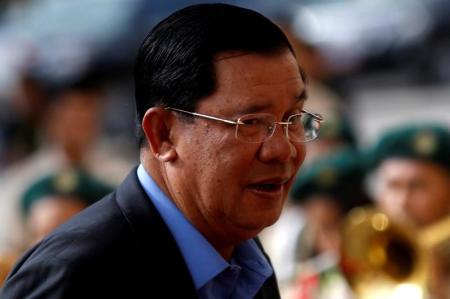 Cambodia's Prime Minister Hun Sen arrives at an event to celebrate Children's Day in Phnom Penh, May 31, 2016.