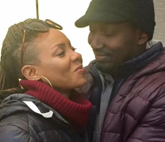 MC Lyte pictured with husband, Marine veteran and entrepreneur, John Wyche.