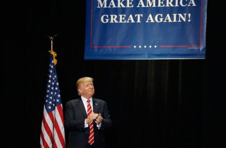 U.S. President Donald Trump arrives at a campaign rally in Phoenix, Arizona, U.S., August 22, 2017.