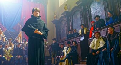 Padraic Delany as Martin Luther at the Diet of Worms in 1517. Scene from the 2017 PBS docudrama 'Martin Luther: The Idea That Changed The World.'