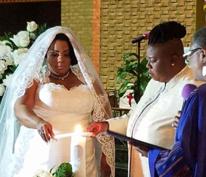 Pastor Vanessa Brown (R), and Pastor Twanna Gause (L), got married at the New Vision Full Gospel Baptist Church in East Orange, New Jersey, on August 24, 2017.