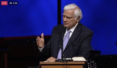 Ravi Zacharias speaks in Houston, Texas, on September 21, 2017.