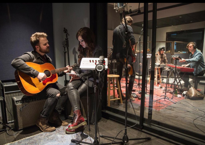 Cody Carnes pictured with wife and fellow Christian singer-songwriter Kari Jobe.