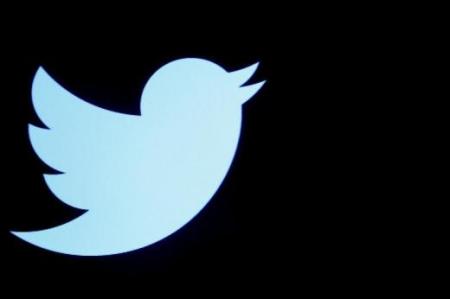 The trademark logo of Twitter that was displayed on a screen at the New York Stock Exchange.