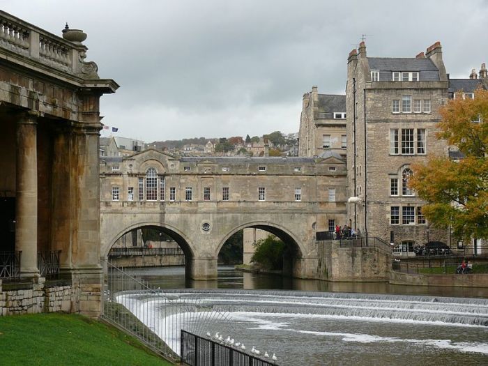 Pulteney Bridge in Bath, England.