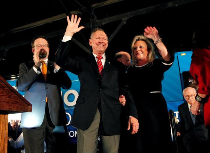 Sebastian Gorka applauds as he campaigns for Republican Alabama Senate candidate Roy Moore in Montgomery on Sept. 21, 2017.