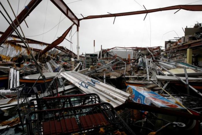 Damages are seen in a supermarket after the area was hit by Hurricane Maria in Guayama, Puerto Rico September 20, 2017.