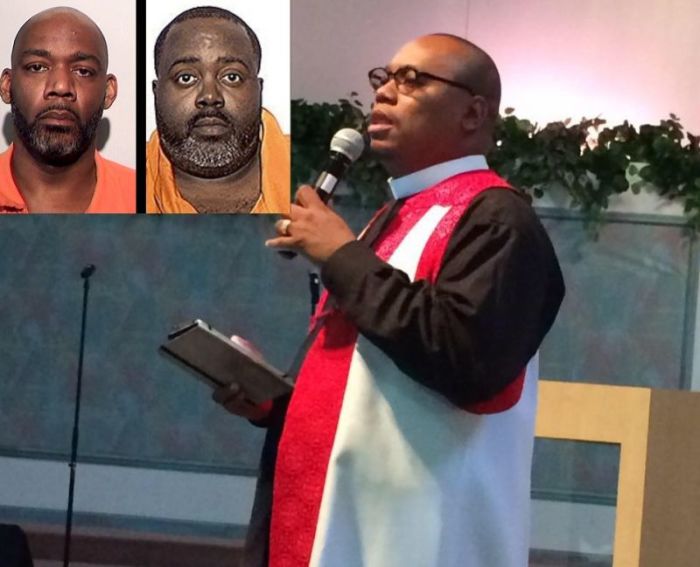 The Rev. Cordell Jenkins, 46, and the Rev. Anthony Haynes, 38 (inset L-R) and Pastor Kenneth Butler, 37, of Kingdom Encounter Family Worship Center in Ohio.