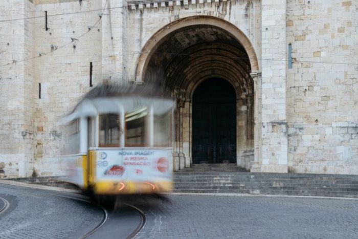 The streets of Lisbon in front of the Sé