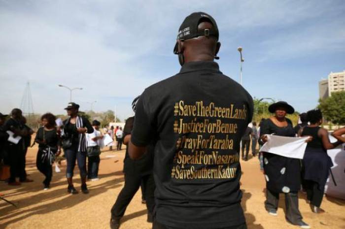 Protesters gather during a demonstration against Fulani herdsmen killings, in Abuja, Nigeria March 16, 2017.