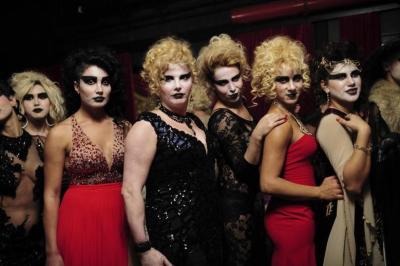 Participants wait backstage before a transgender fashion show in Istanbul, Turkey. November 20, 2014.