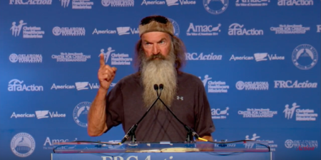 Phil Robertson speaks at the 2017 Values Voter Summit in Washington, D.C. on October 13, 2017.