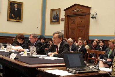 The Rev. Barry W. Lynn, executive director of Americans United for Separation of Church and State, giving testimony before Congress.