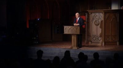 Derek W.H. Thomas, senior minister of the First Presbyterian Church in Columbia, South Carolina, and Chancellor's professor of Systematic and Pastoral Theology at Reformed Theological Seminary, gives remarks at Ligonier Ministries' Reformation 500 Celebration event at Sanford, Florida, on October 30, 2017.