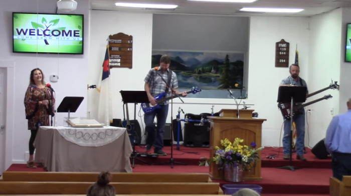 A scene from a recent service inside the First Baptist Church of Sutherland Springs, Texas.