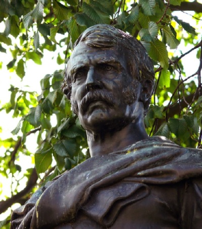 A statue of nineteenth century British explorer, missionary, and abolitionist David Livingstone (1813-1873).