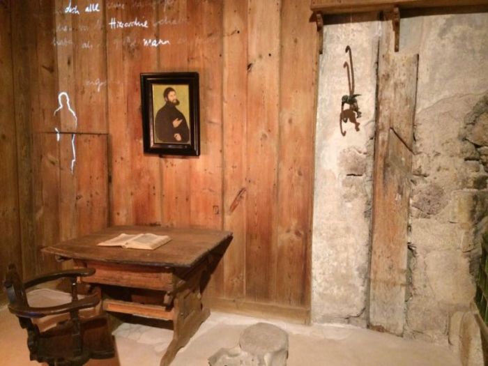 The study room inside Wartburg Castle where Martin Luther translated the Greek New Testament into German.