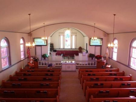 Inside the First United Methodist Church in Tellico Plains, Tennessee.