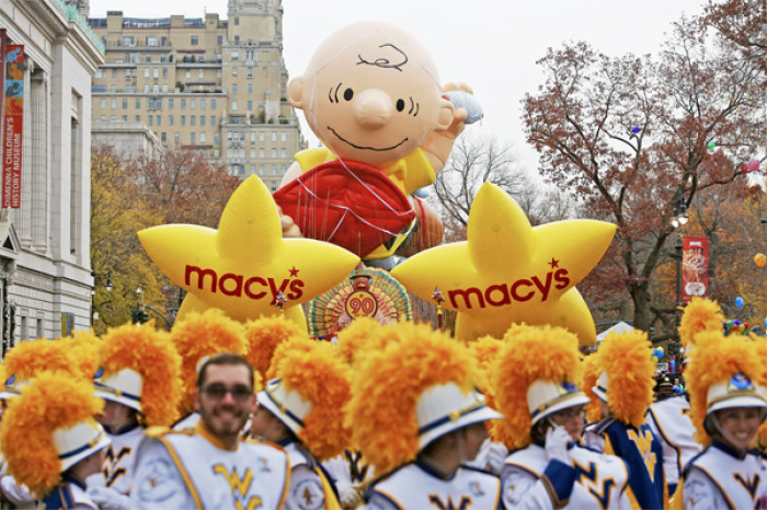 Balloons sit on Central Park West before the parade. November 24, 2016.