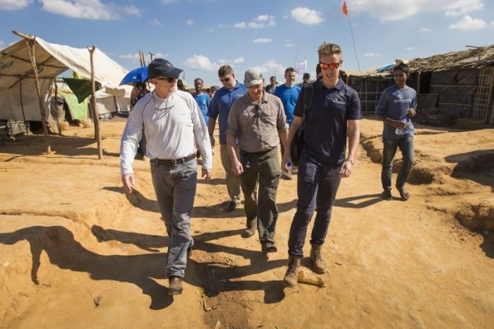 Ken Isaacs (L), Samaritan's Purse relief work helping Rohingya refugees in Bangladesh in 2017.