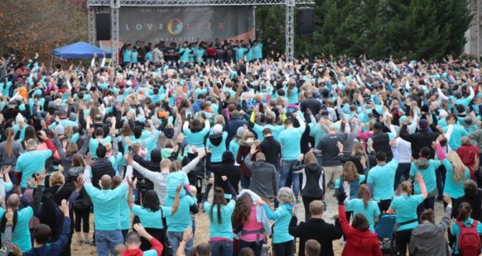 Thousands attend Love Life Charlotte's prayer walk event near A Preferred Women's Health Center of Charlotte, North Carolina on Saturday, December 2, 2017.