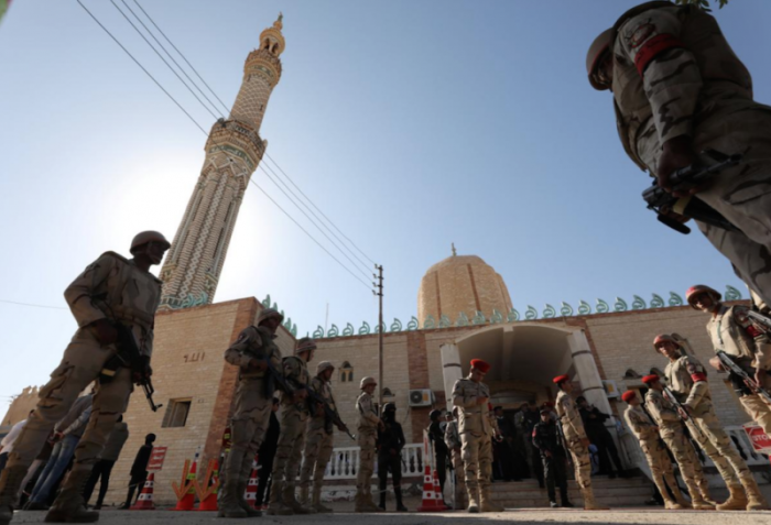 Al Rawdah mosque is seen after the attack during the first Friday prayer in Bir Al-Abed, Egypt, December 1, 2017.