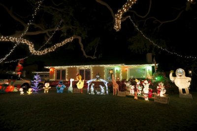 Christmas lights are seen on a home in the Sleepy Hollow neighborhood of Torrance, California, United States, December 15, 2015.