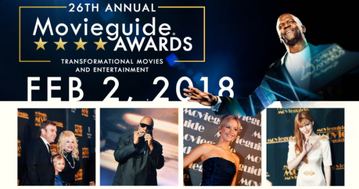 Movieguide's 26th Annual Faith & Values Awards Gala to be held Friday, Feb. 2, 2018 at the Universal Hilton Hotel in Los Angeles.