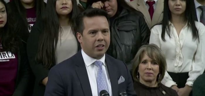 The Reverend Samuel Rodriguez, president of the National Hispanic Christian Leadership Conference, giving remarks at a press conference on the future of Dreamers.