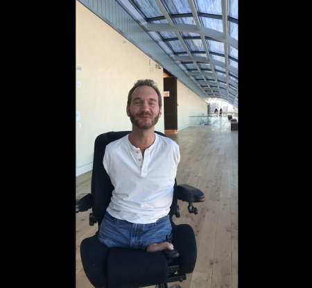 Evangelist Nick Vujicic at the Museum of the Bible in Washington, D.C. on January 20, 2018.