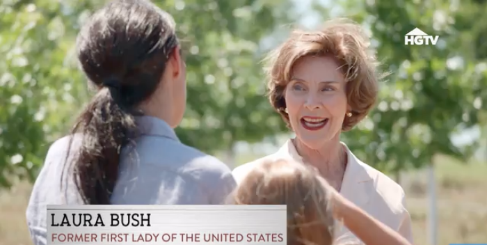 Laura Bush appears on HGTV's 'Fixer Upper', January 23, 2018.