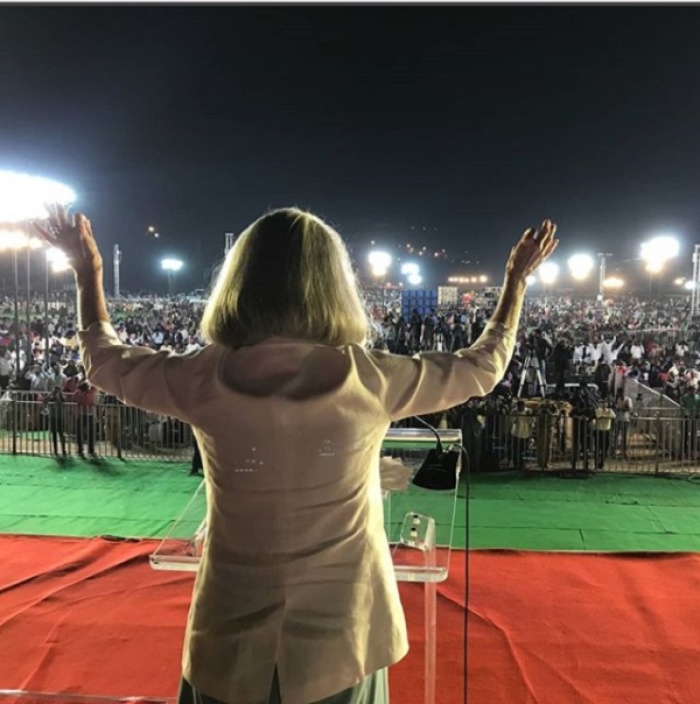 Anne Graham Lotz at an evangelistic event in India in January 2018.