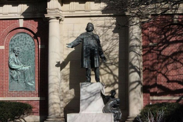 Henry Ward Beecher's monument at Plymouth Church in Brooklyn Heights, New York.