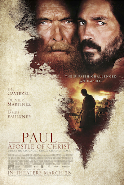 Jim Caviezel and James Faulkner in 'Paul, Apostle of Christ,' 2018.