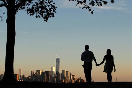 Couple walking.