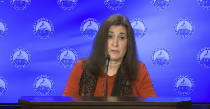 Stella Morabito, senior contributor to The Federalist, speaks at The Family Research Council on Feb. 6, 2018.