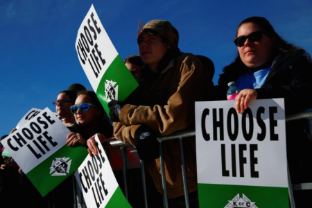 People attend the March for Life rally in Washington, U.S., January 19, 2018.