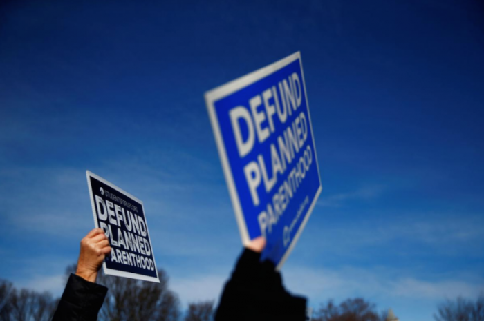 People attend the March for Life rally in Washington, U.S., January 19, 2018.