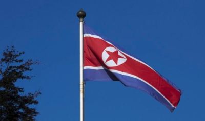 A North Korean flag waves at a mast at the Permanent Mission of North Korea in Geneva back in 2014