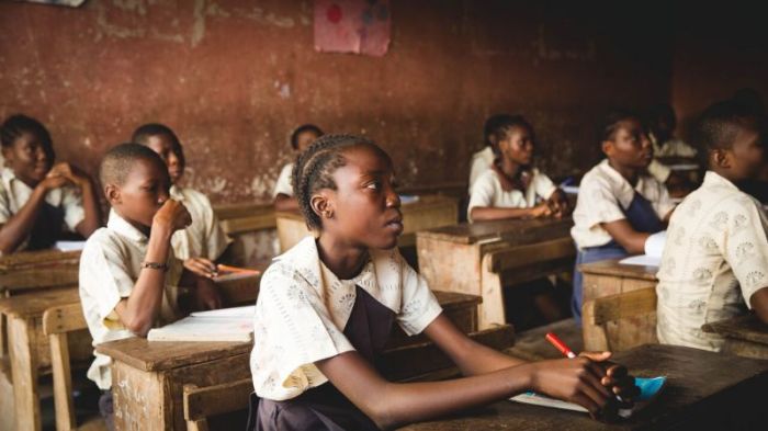 Students in Nigerian classroom in this undated photo.