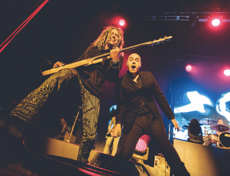 Left (l-r): Phil Joel and Peter Furler, February 2018.