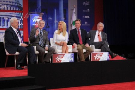 Liberal radio host Rick Ungar speaks during a panel discussion at the Conservative Political Action Conference in Oxon Hill, Maryland on Feb. 23, 2018.