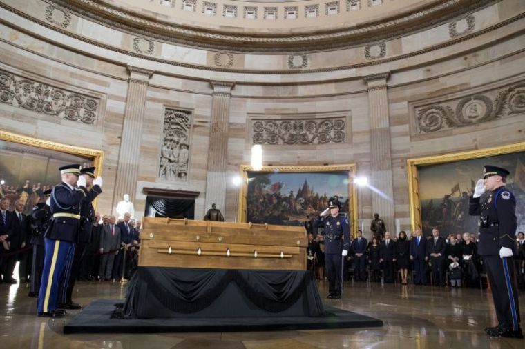 Billy Graham lies in honor at the U.S. Capitol, Feb. 28, 2018.