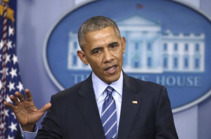 U.S. President Barack Obama speaks to journalists as he participates in his last news conference of the year at the White House in Washington, U.S., December 16, 2016.