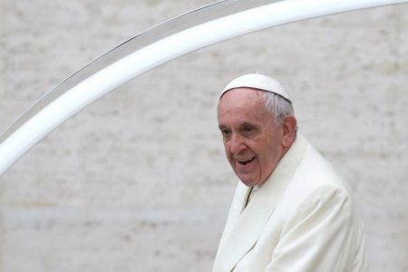 Pope Francis arrives to lead his Wednesday general audience in Saint Peter's square at the Vatican January 31, 2018.