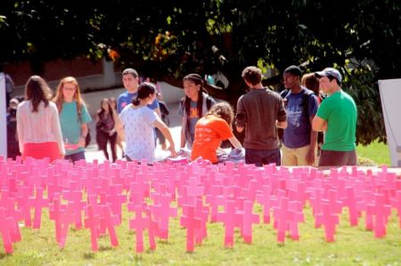 A Cemetery of the Innocents display set up by Students for Life of America, the nation's largest pro-life youth organization.