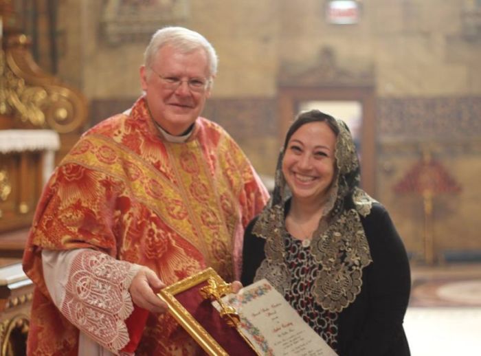 Rev. C. Frank Phillips (L) appears with Andrea Eisenberg (R) in this March 12 photo.