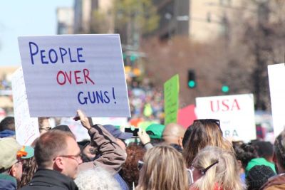 Demonstrators participate in the 'March for Our Lives' rally in Washington, D.C. on March 24, 2018.