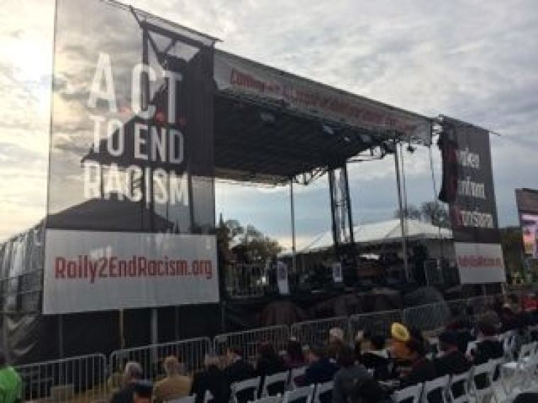 The stage at the A.C.T. to End Racism interfaith service on the National Mall in Washington, D.C. on April 4, 2018.