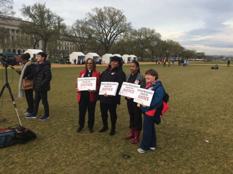 Methodist attendees at the ACT to End Racism interfaith service on the National Mall in Washington, D.C. on April 4, 2018.